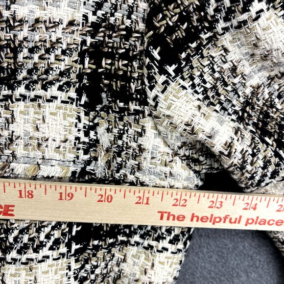 Zara Blazer Cropped Women Medium black beige Plaid Tweed Jacket Blogger Favorite - Picture 10 of 16